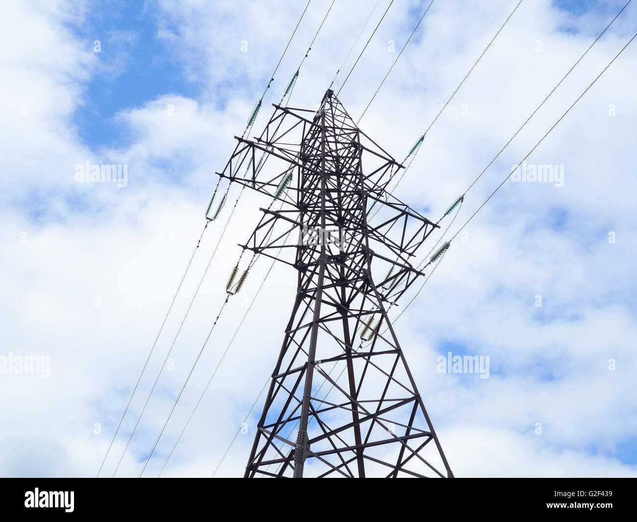 high voltage post.High-voltage tower sky background Stock Photo - Alamy