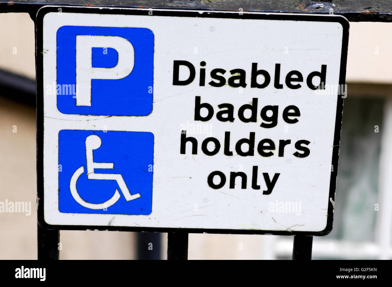 Disabled badge holders sign Stock Photo Alamy