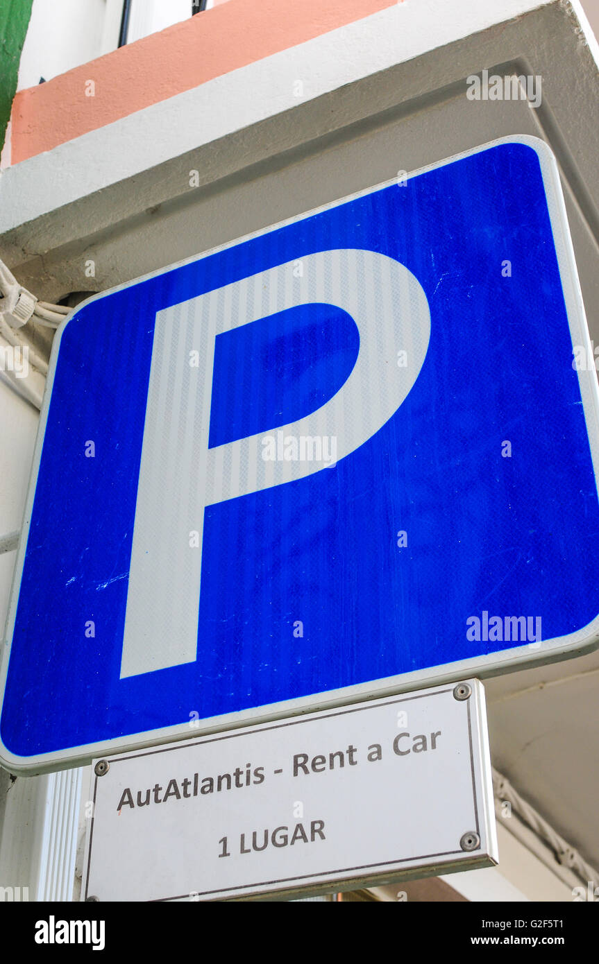 Parking sign Lisbon Portugal Stock Photo Alamy