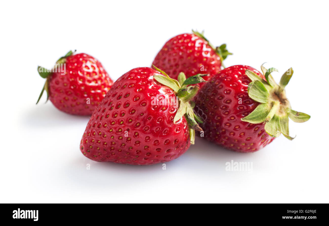 Ripe strawberry isolated on white background Stock Photo - Alamy