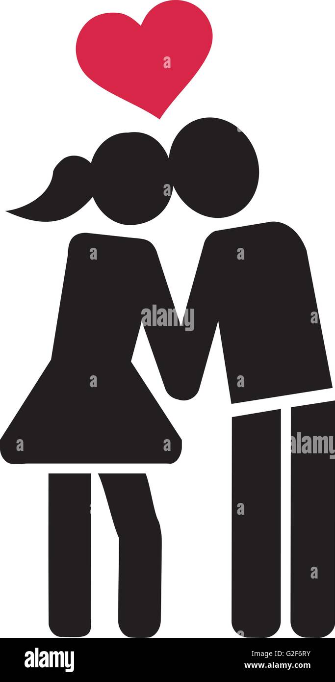 Kissing couple in love icon Stock Vector Image & Art - Alamy