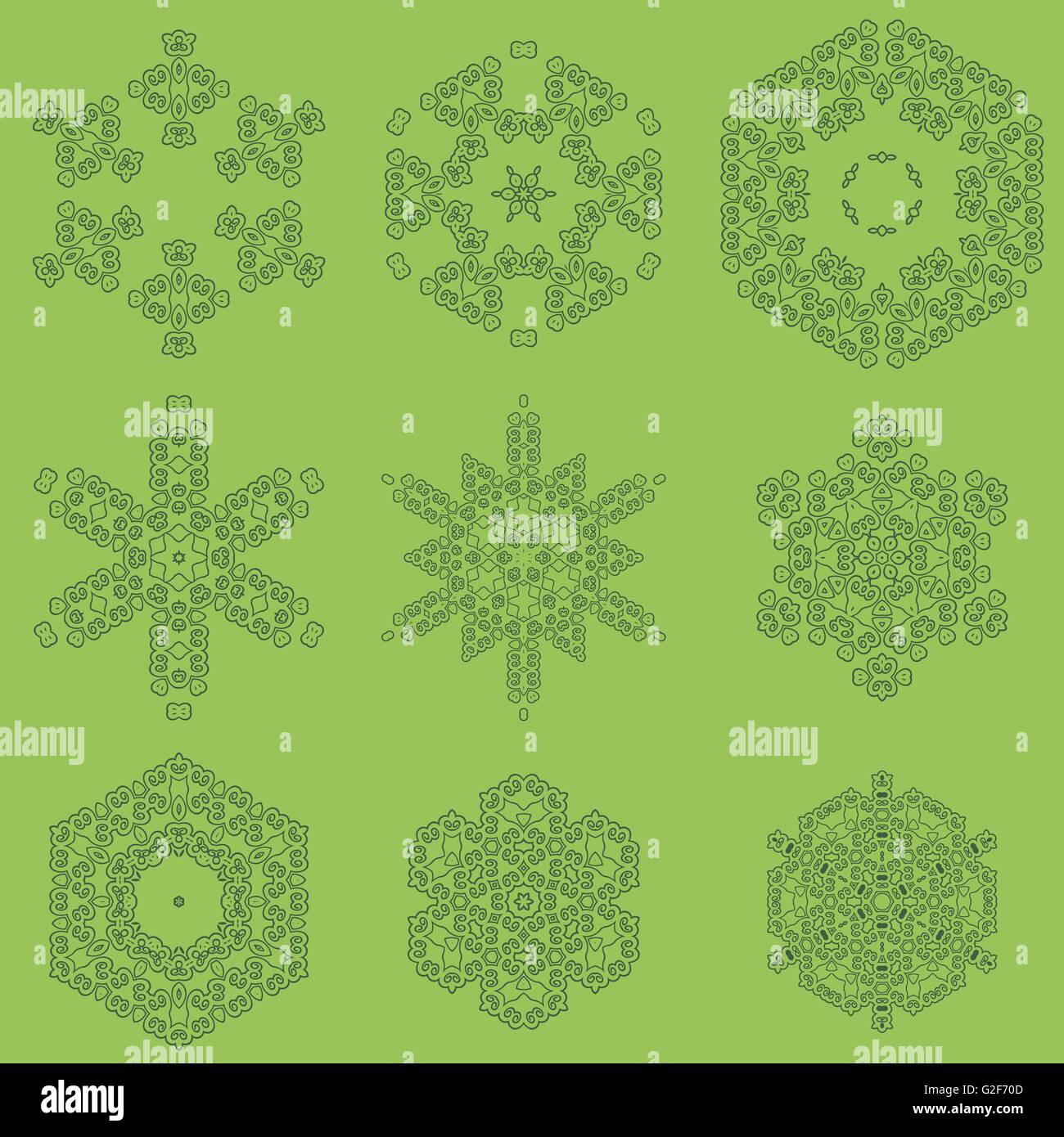Round Geometric Ornaments Set Isolated Stock Vector Image & Art - Alamy