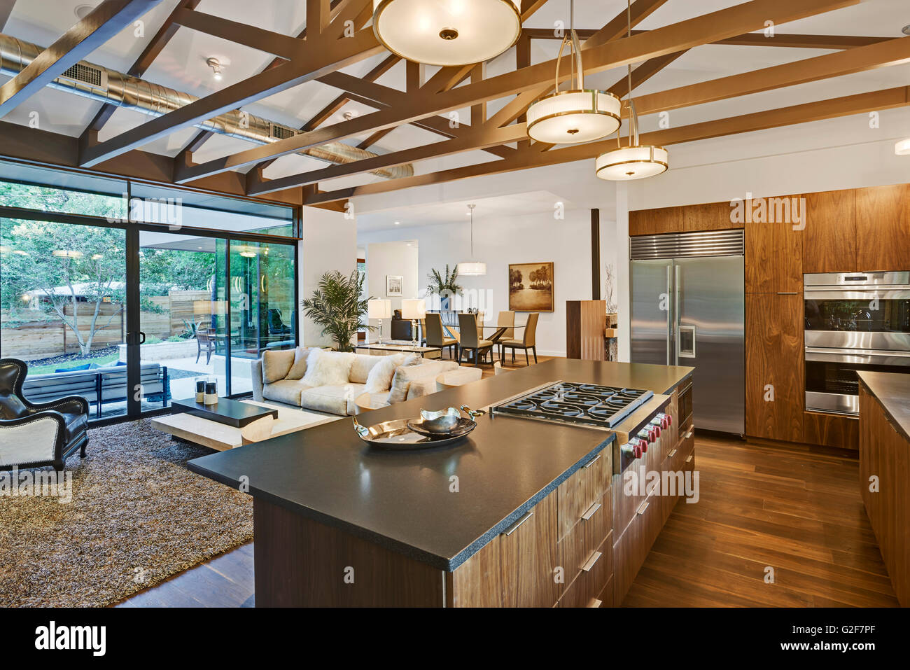 Open Floor Plan Of House With Kitchen Living Room And Dining Room