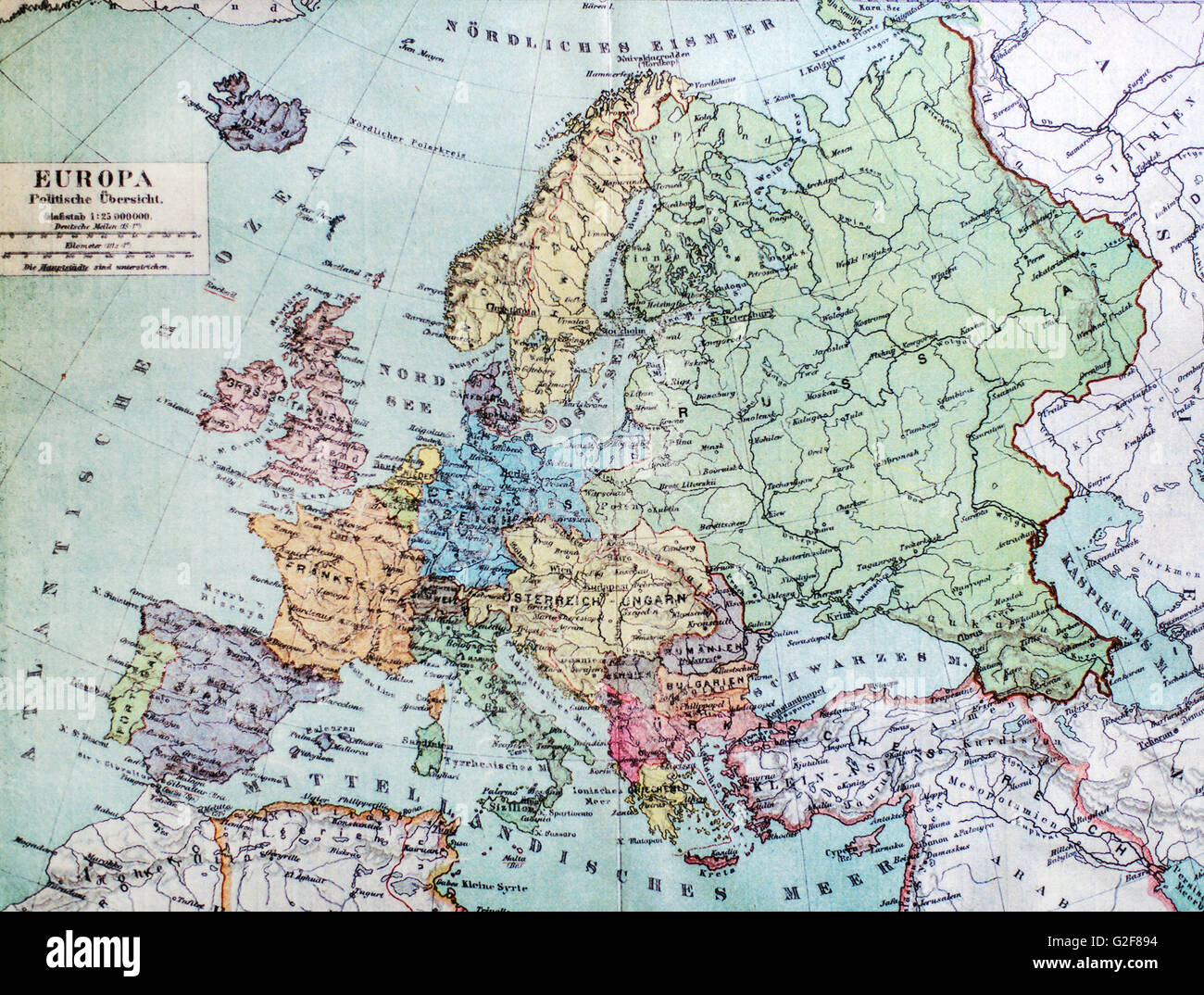 Historical Map Of Old Europe 1900 Years Stock Photo 104827328