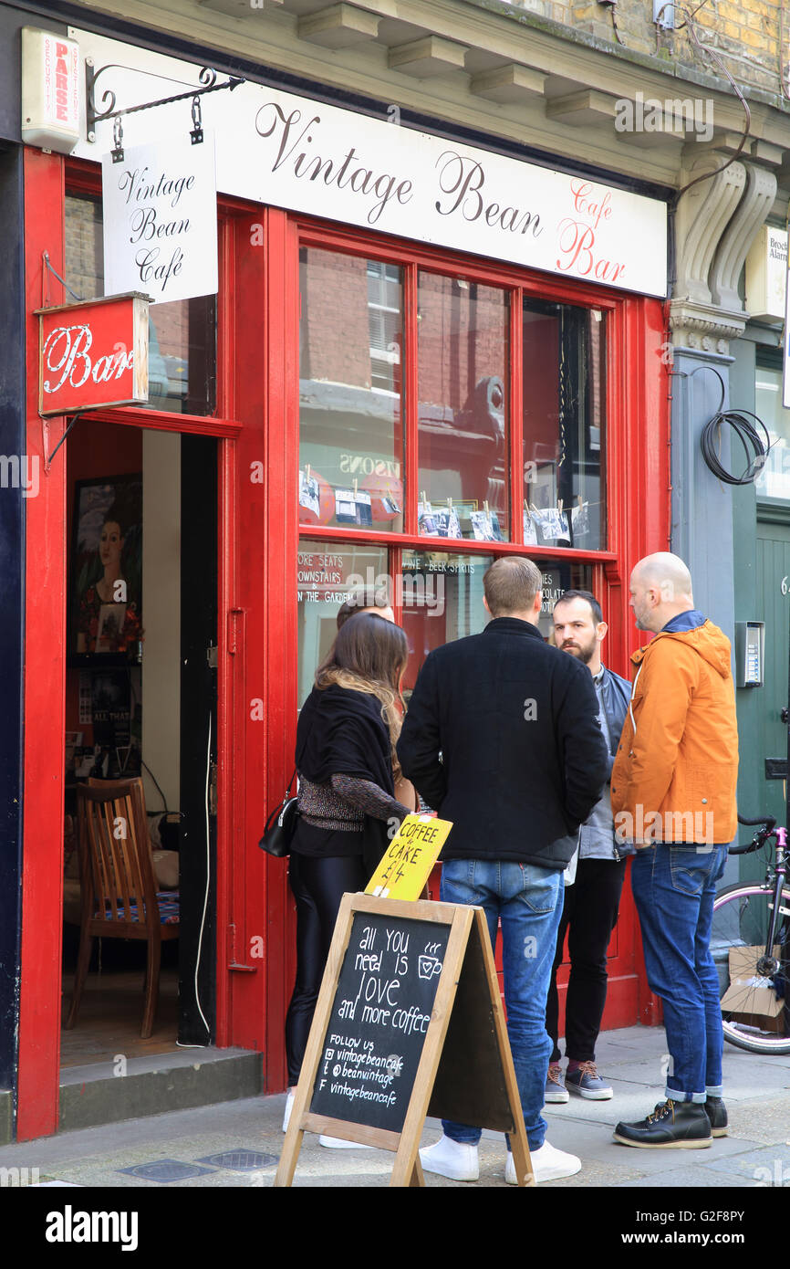 A trendy coffee shop on Cheshire Street, off Brick Lane, in east London E2, England, UK Stock Photo