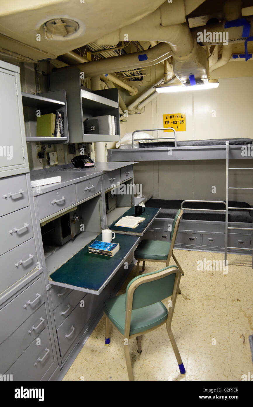 State room aboard battleship USS Missouri, Pearl Harbor, Oahu, Hawaii