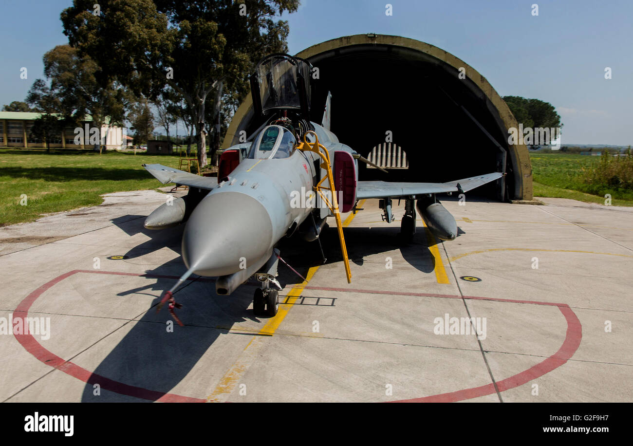 The upgraded F-4E Phantom of the Hellenic Air Force, Andravida, Greece. Stock Photo