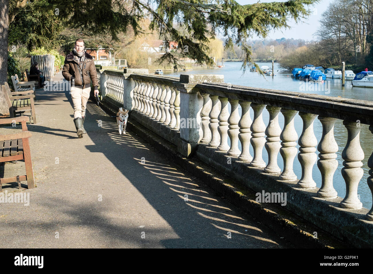 London UK Twickenham Riverside Thames leisure Stock Photo