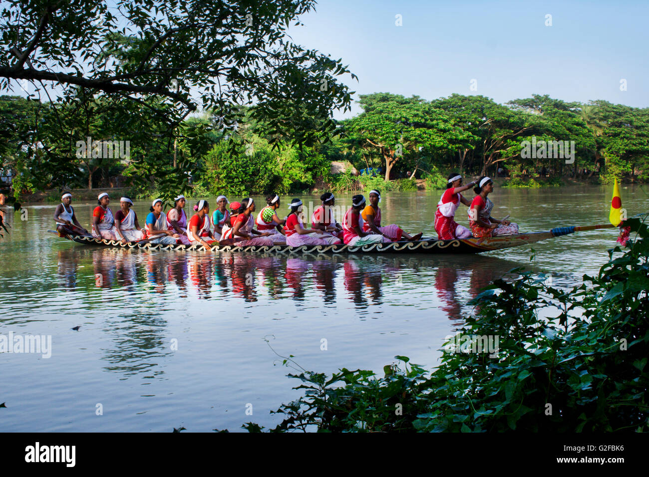 Woman Boat Race.Khulna,Bangladesh. Stock Photo