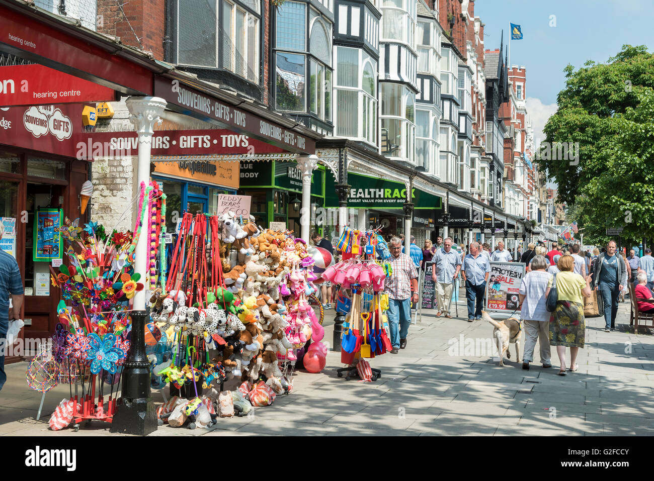 Lord Street in the centre of Southport. Stock Photo