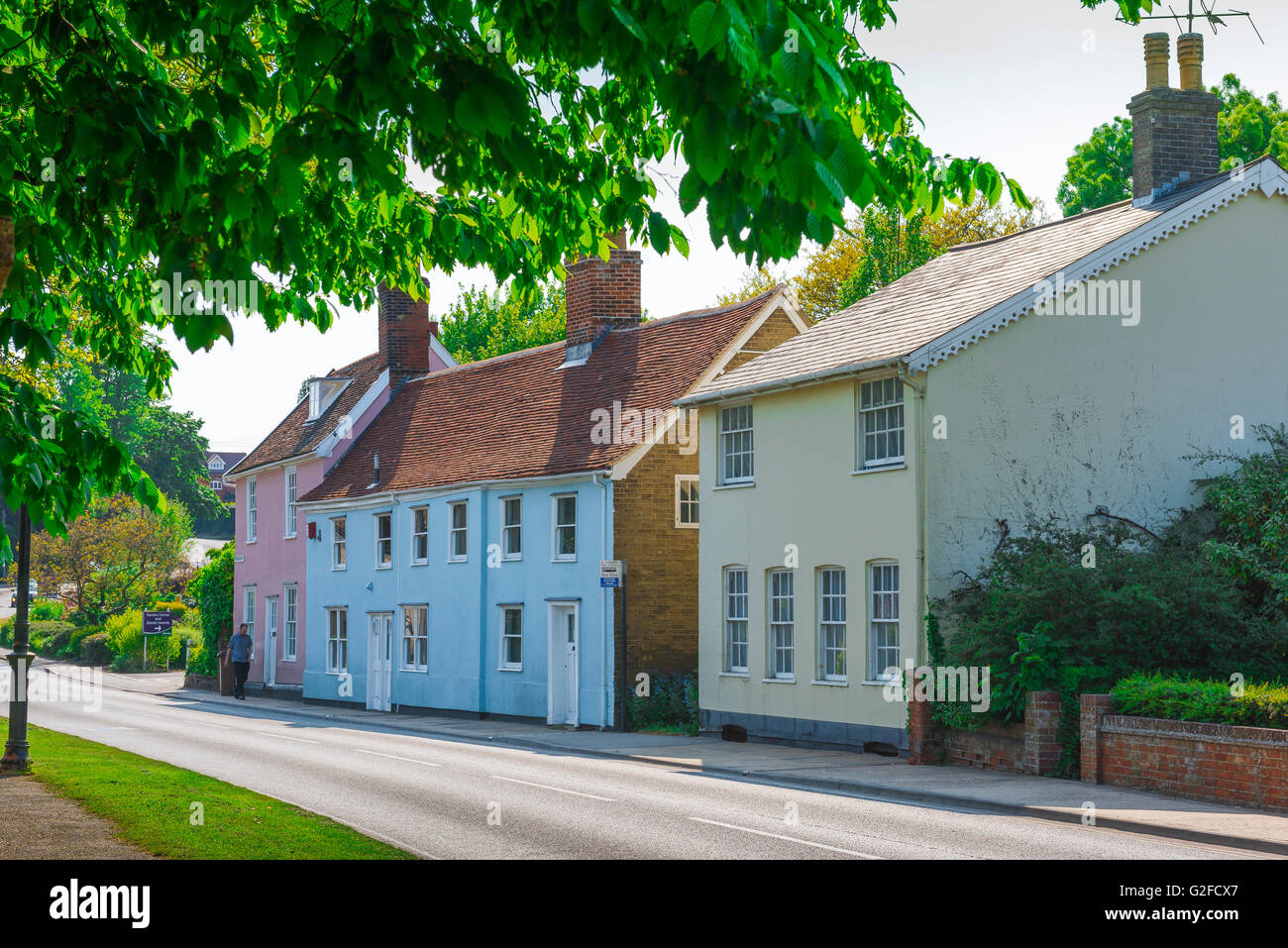 Suffolk architecture, view of colourful houses in Cumberland Street