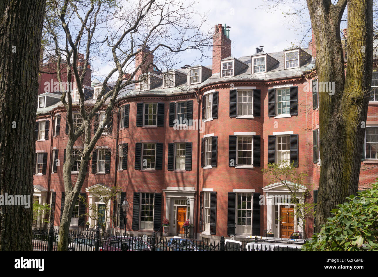 Boston beacon hill louisburg square hires stock photography and images