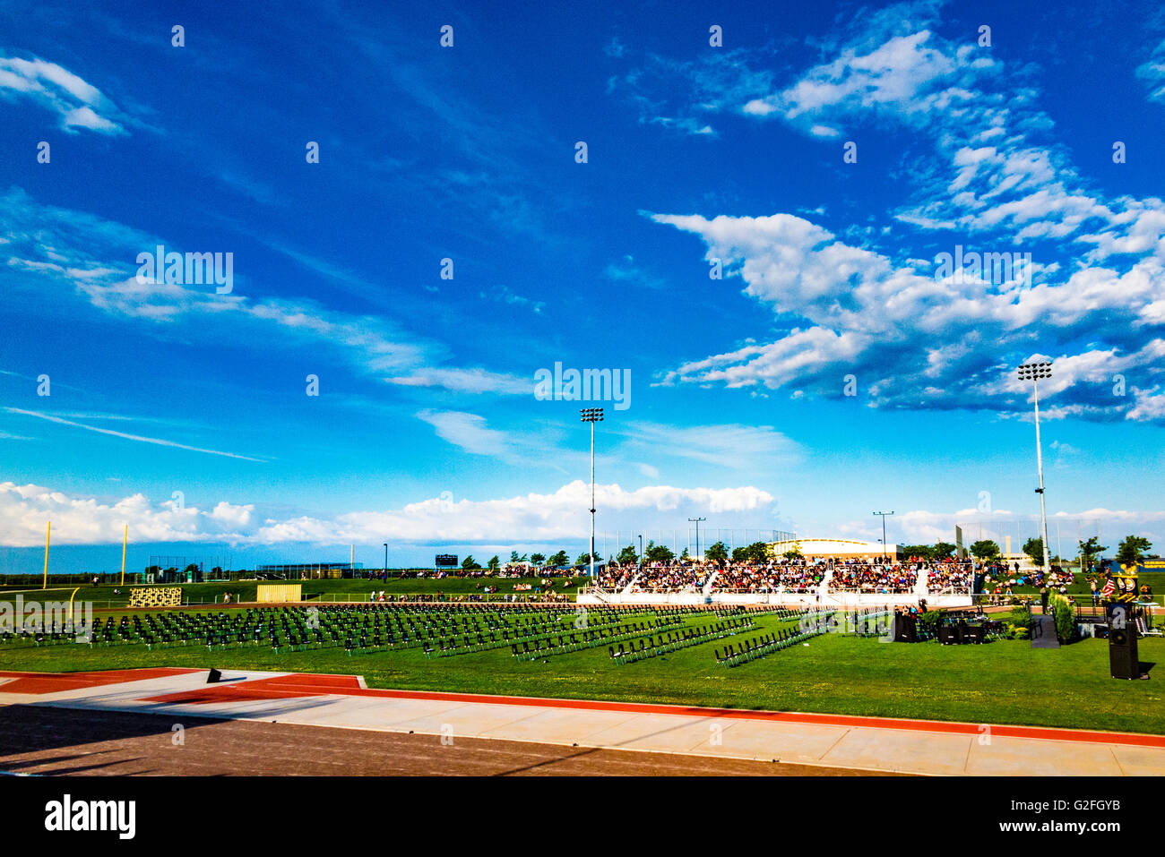 High School Graduation ceremonies at Joseph A. Gregori High School in Salida California Stock Photo