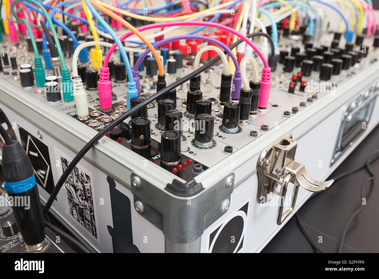 analog synthesizer - modular synth system Stock Photo