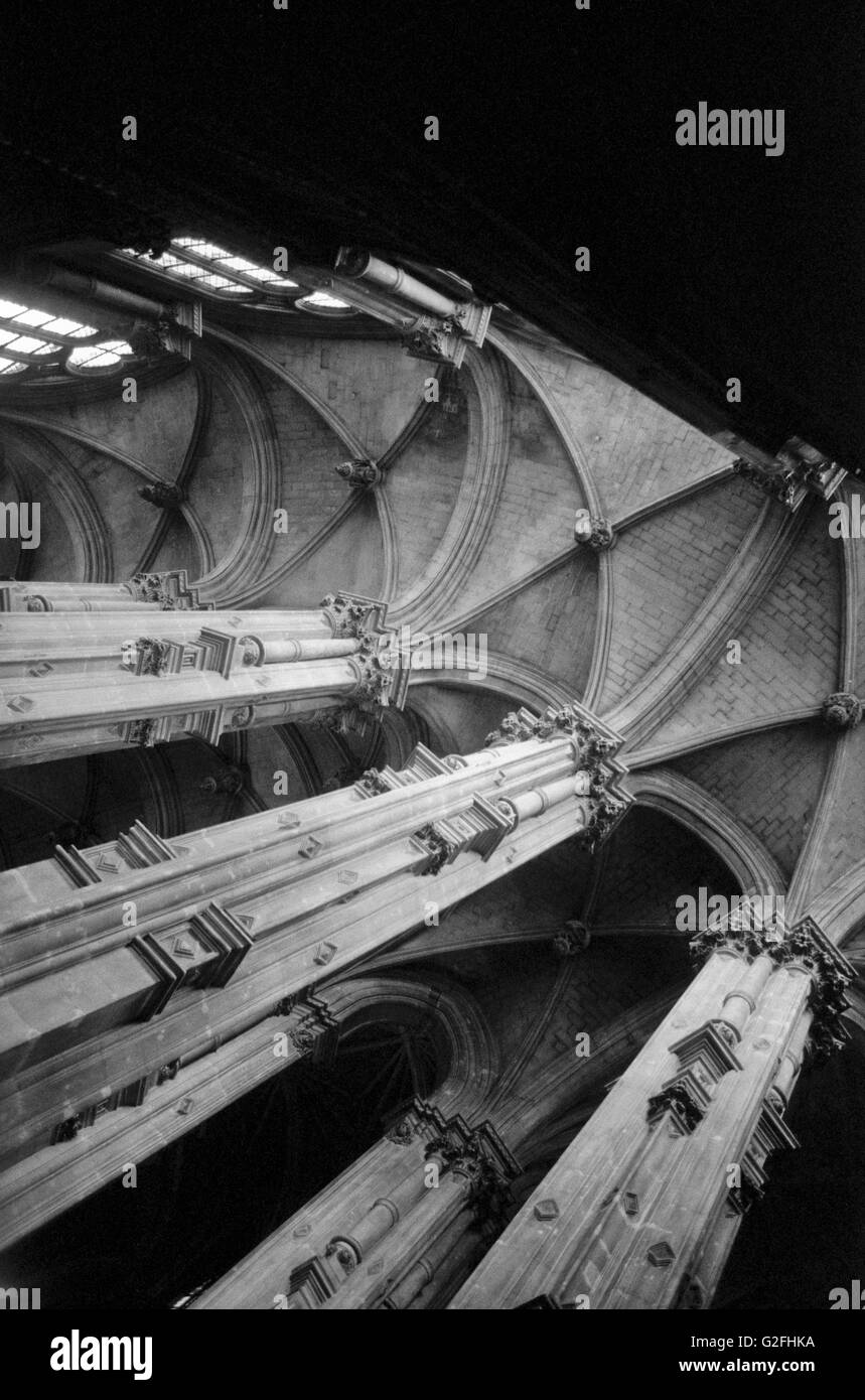 Vaulted Ceiling Church Low Angle View Paris France Stock Photo