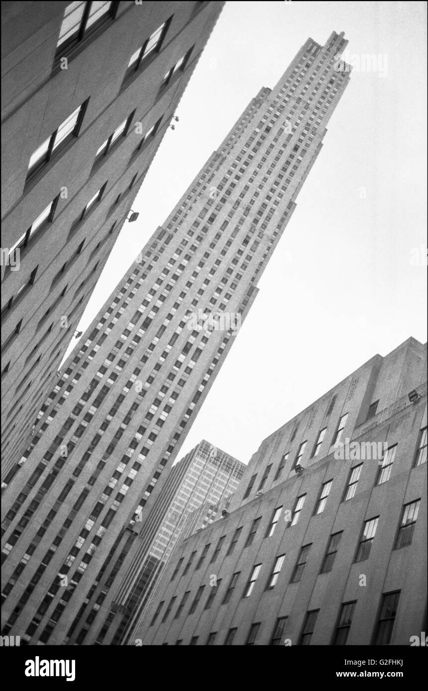 Skyscraper, Low Angle View, Rockefeller Center, New York City, USA Stock Photo