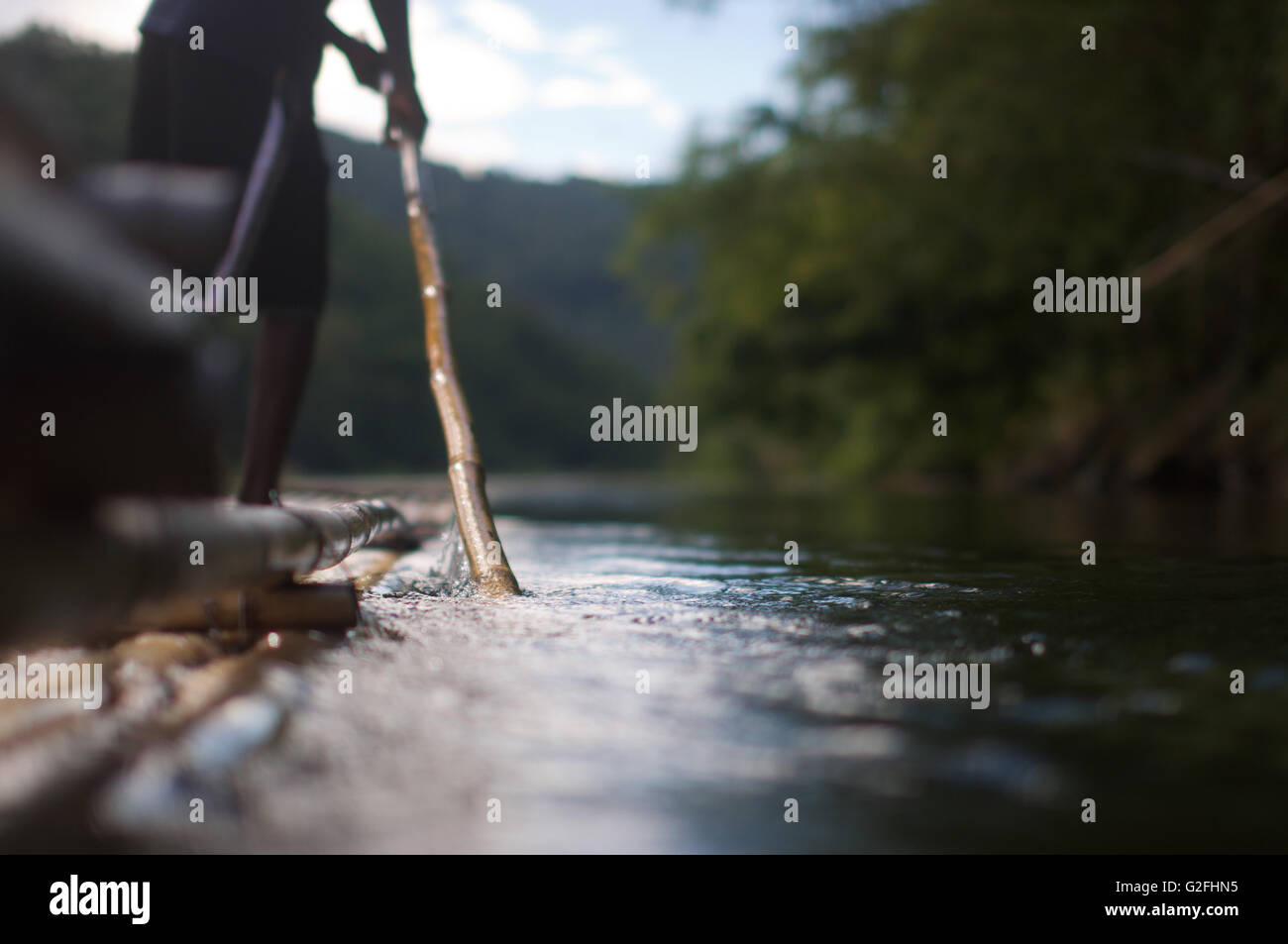 Pushing Raft Bamboo raft jamaica hi-res stock photography and images - Alamy