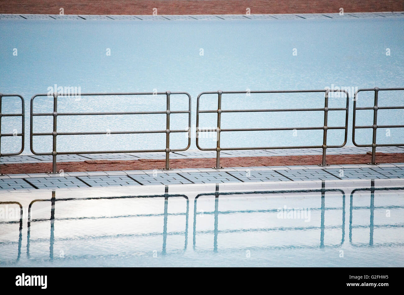 Swimming Pool and Guard Rail Stock Photo Alamy