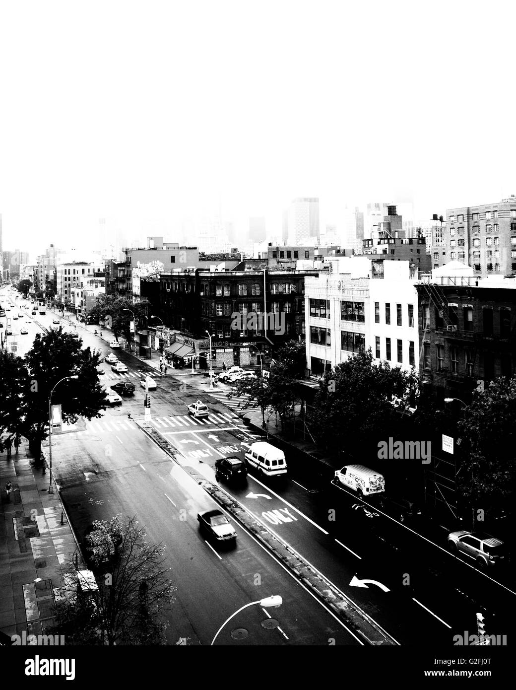 Urban Street Scene, High Angle View, New York City, USA Stock Photo
