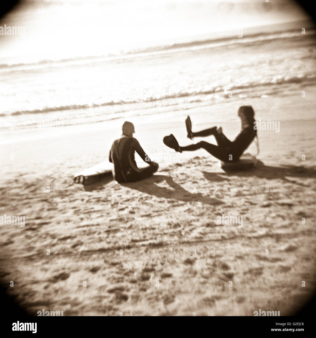 Two couples on beach having hi-res stock photography and images - Alamy