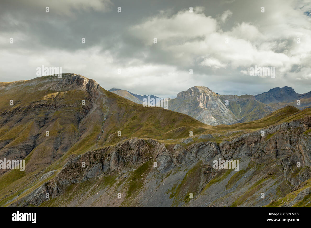 Morning in Sierra de Tendenera near Panticosa, Spanish Pyrenees. Stock Photo