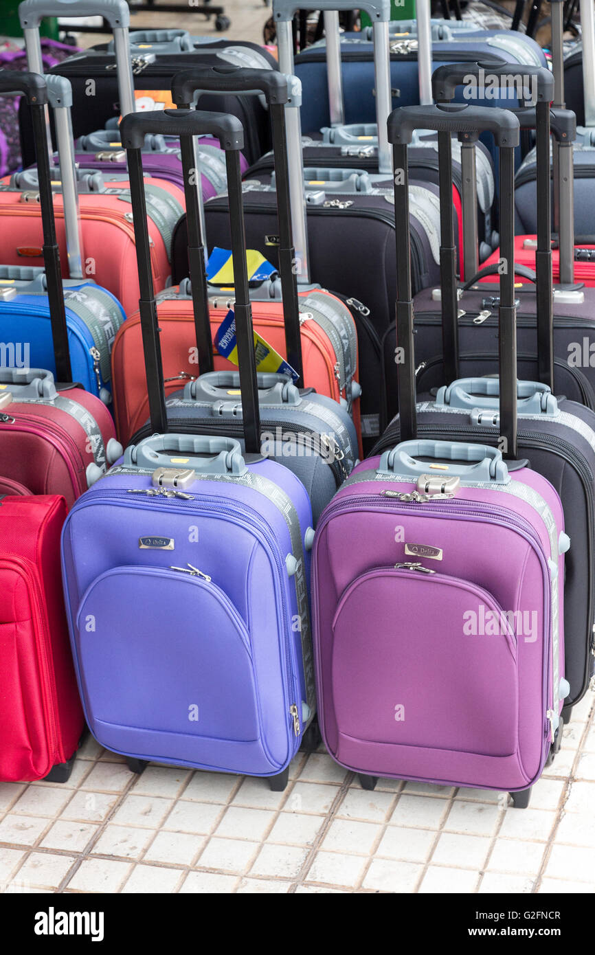 Wheeled suitcases on sale, Lanzarote, Canary Islands, Spain Stock Photo -  Alamy