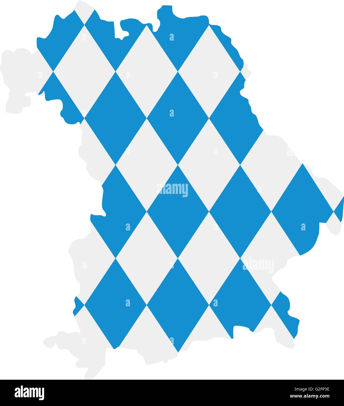 Bavaria map with flag pattern Stock Photo