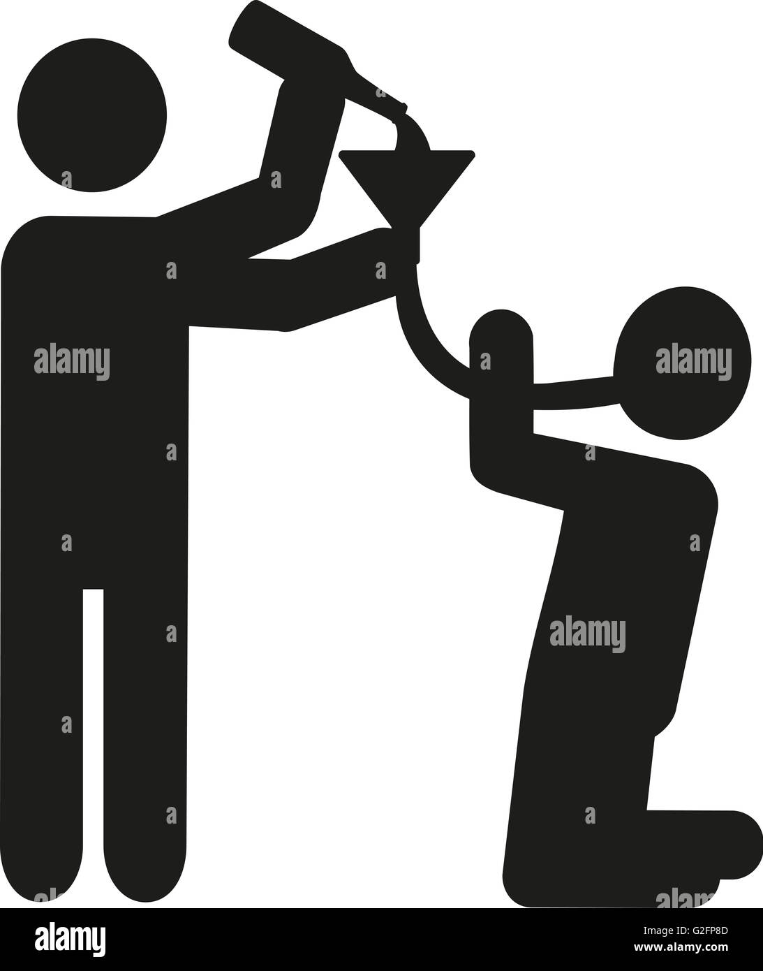 Drinking beer bong pictogram Stock Photo Alamy