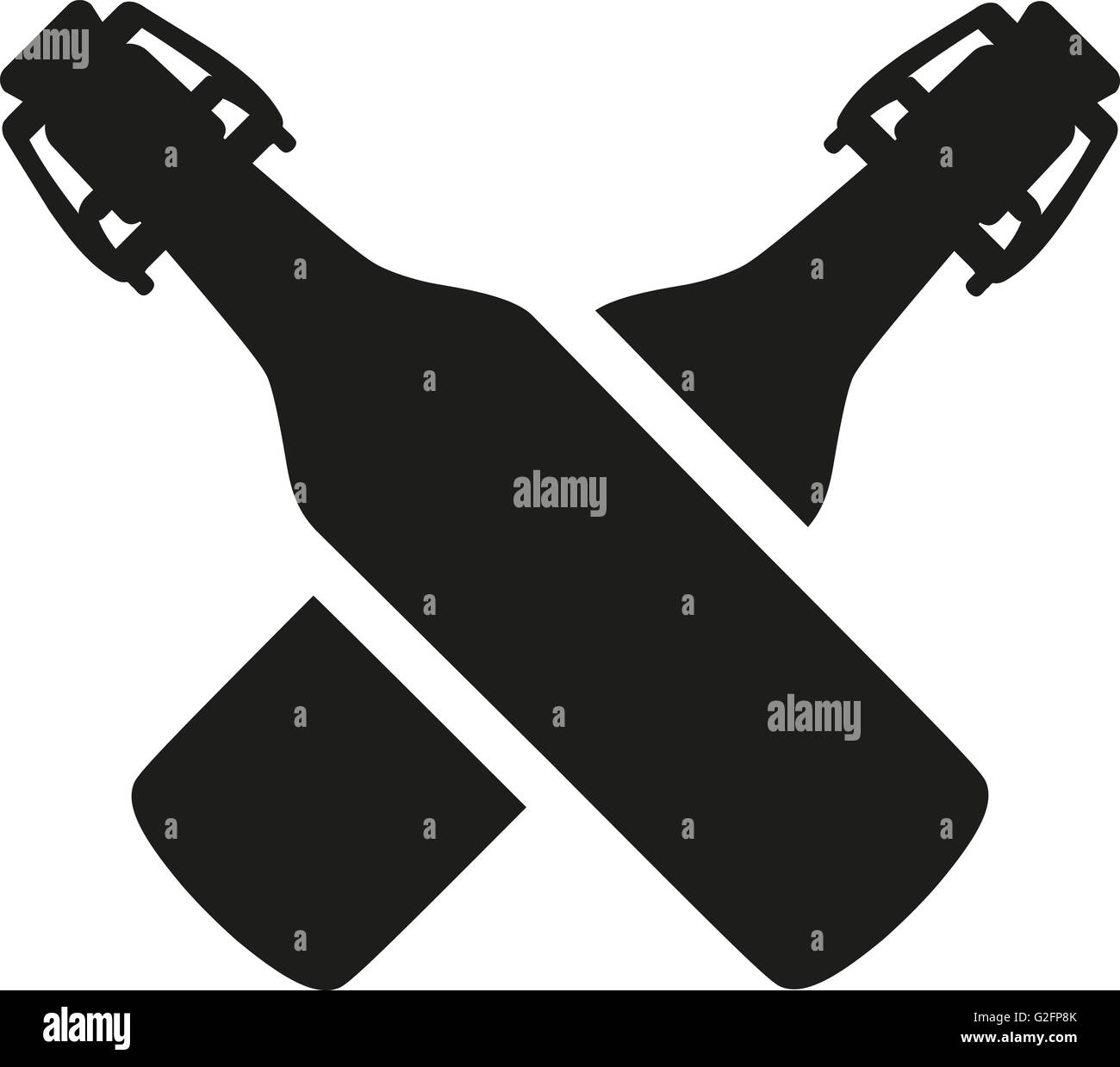 Crossed beer bottles Stock Photo Alamy