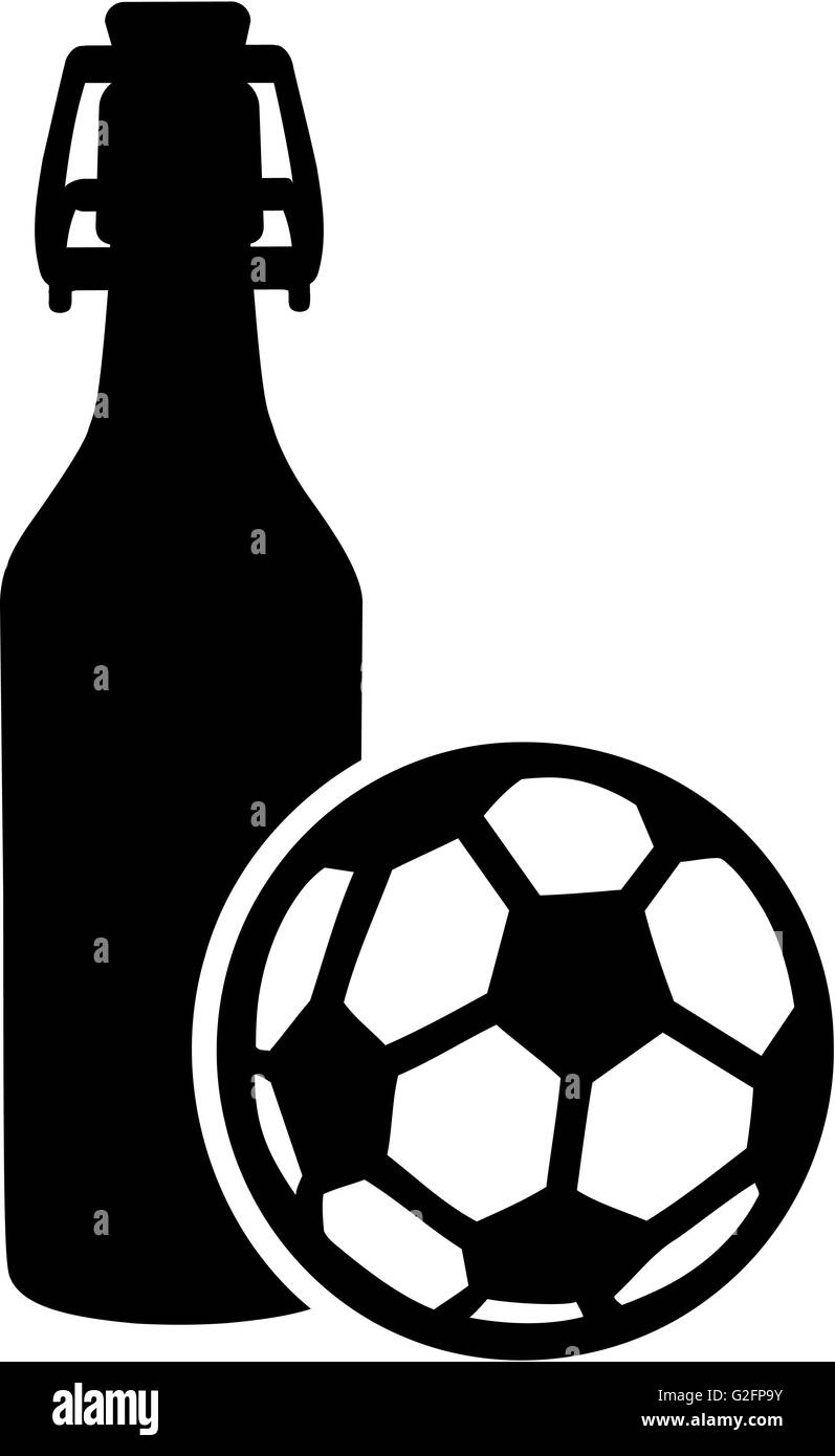 Soccer Ball Beer Bottle Stock Photo Alamy