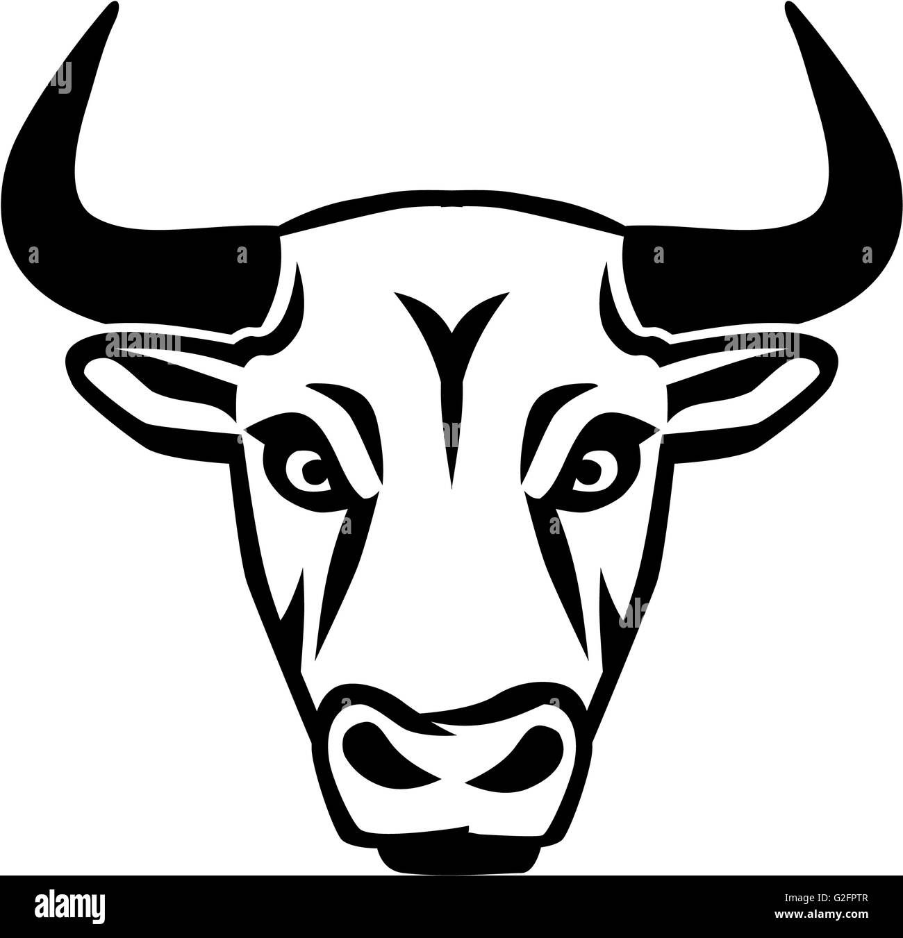 Silhouette Bull Head Stock Photo - Alamy
