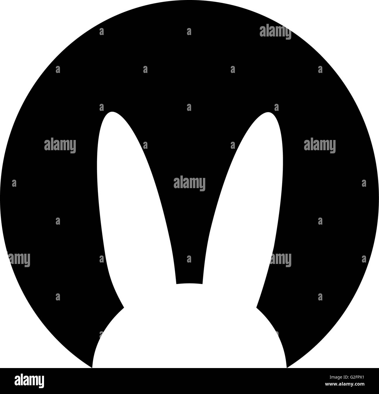 Bunny head in front of moon Stock Photo Alamy