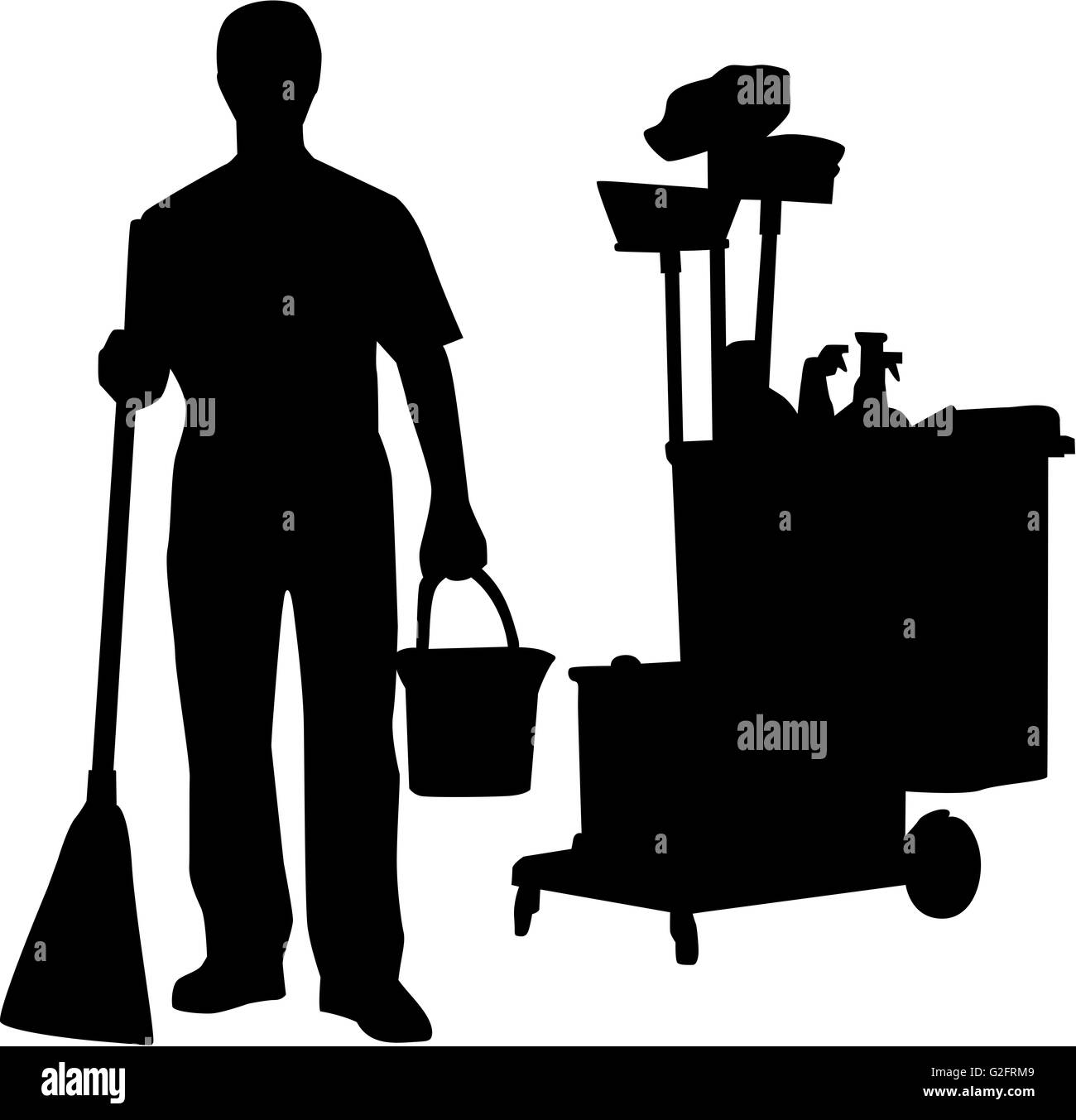 Worker housekeeper Black and White Stock Photos & Images - Alamy