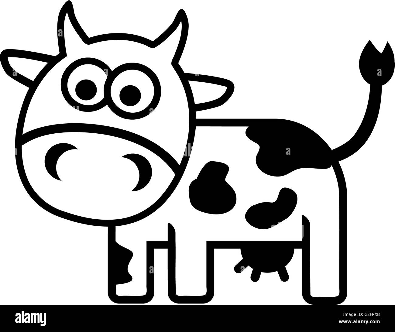 Cow comic outline Stock Photo Alamy