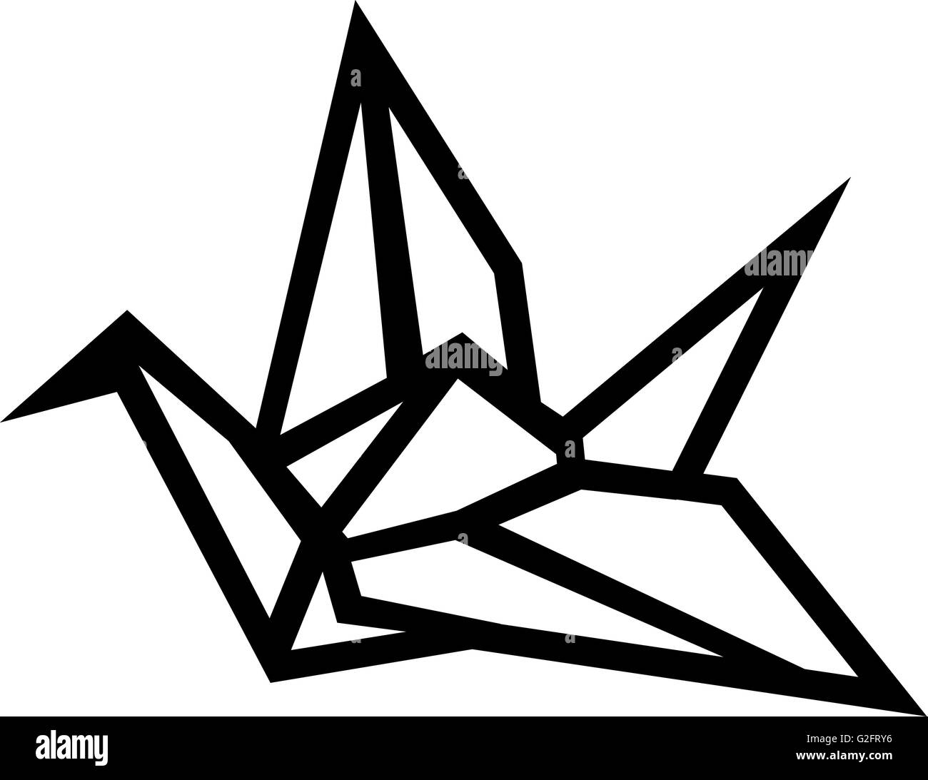 Crane Origami Outline Stock Photo - Alamy