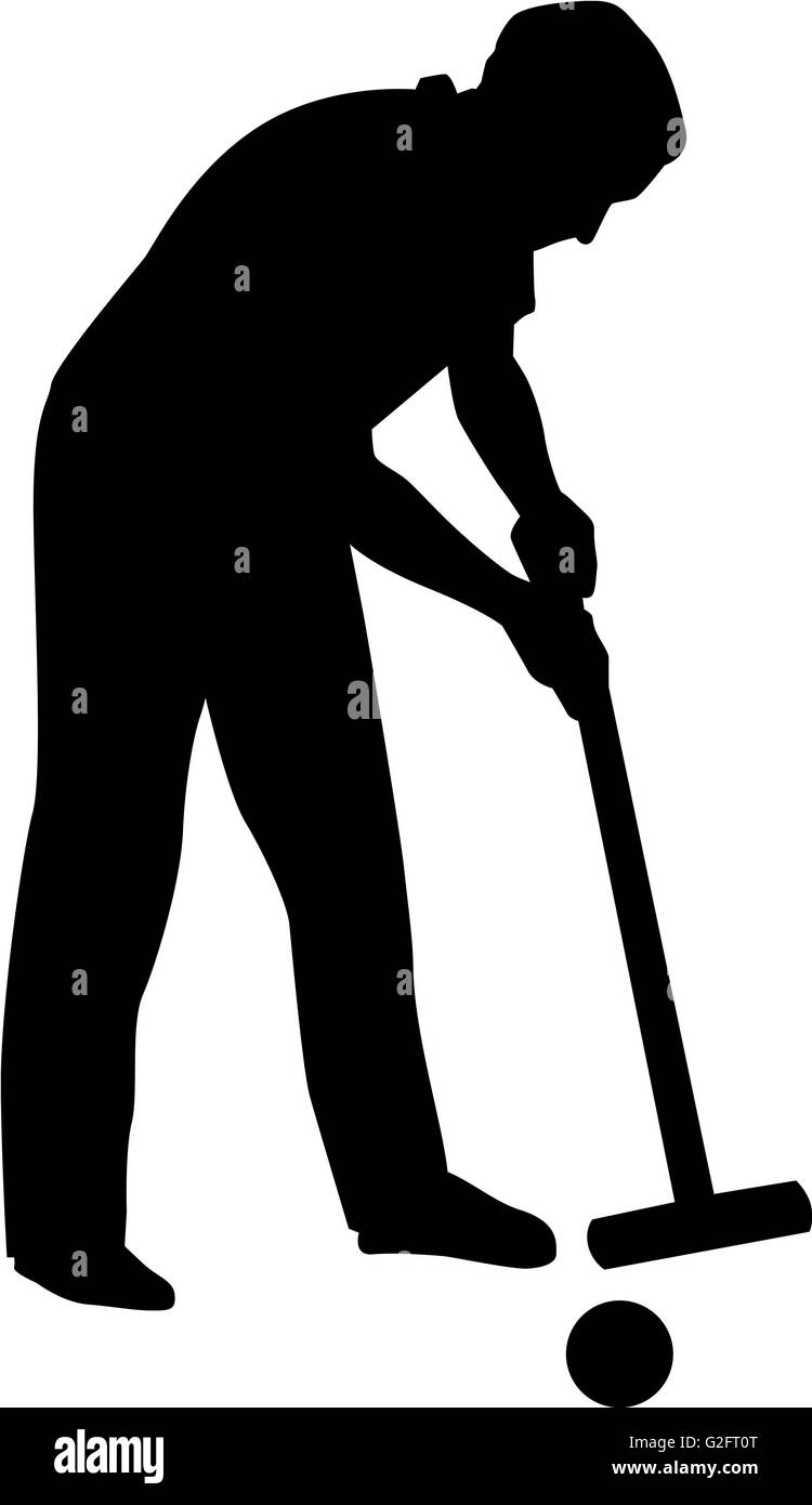 Croquet Player Silhouette Stock Photo Alamy