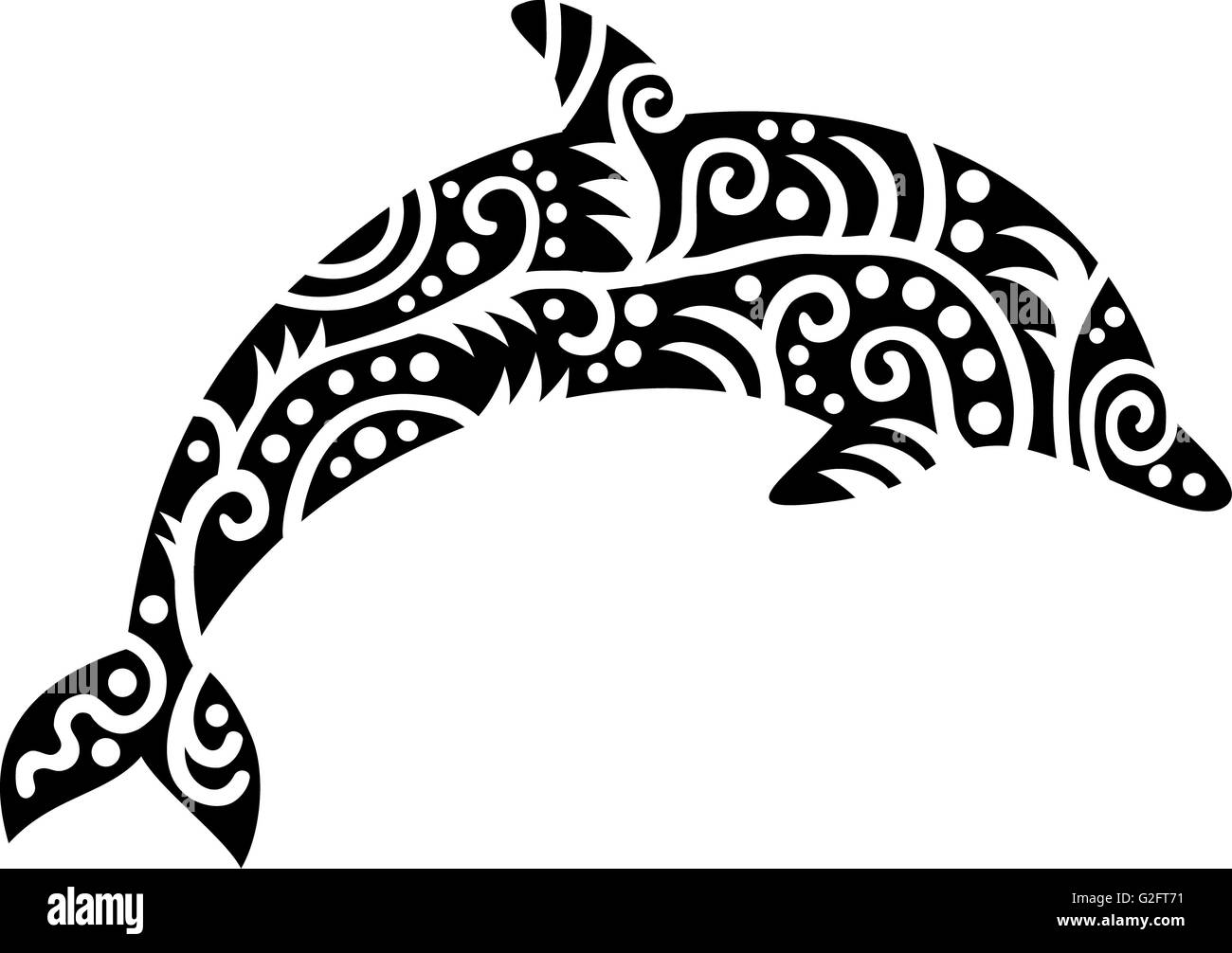 Dolphin with pattern Stock Photo