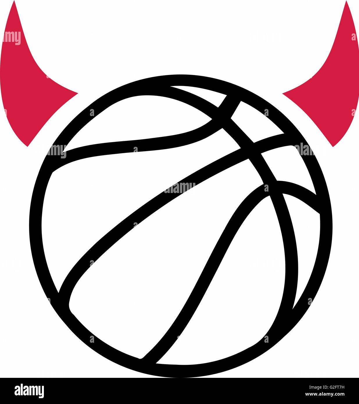 Basketball with Devil Horns Stock Photo Alamy