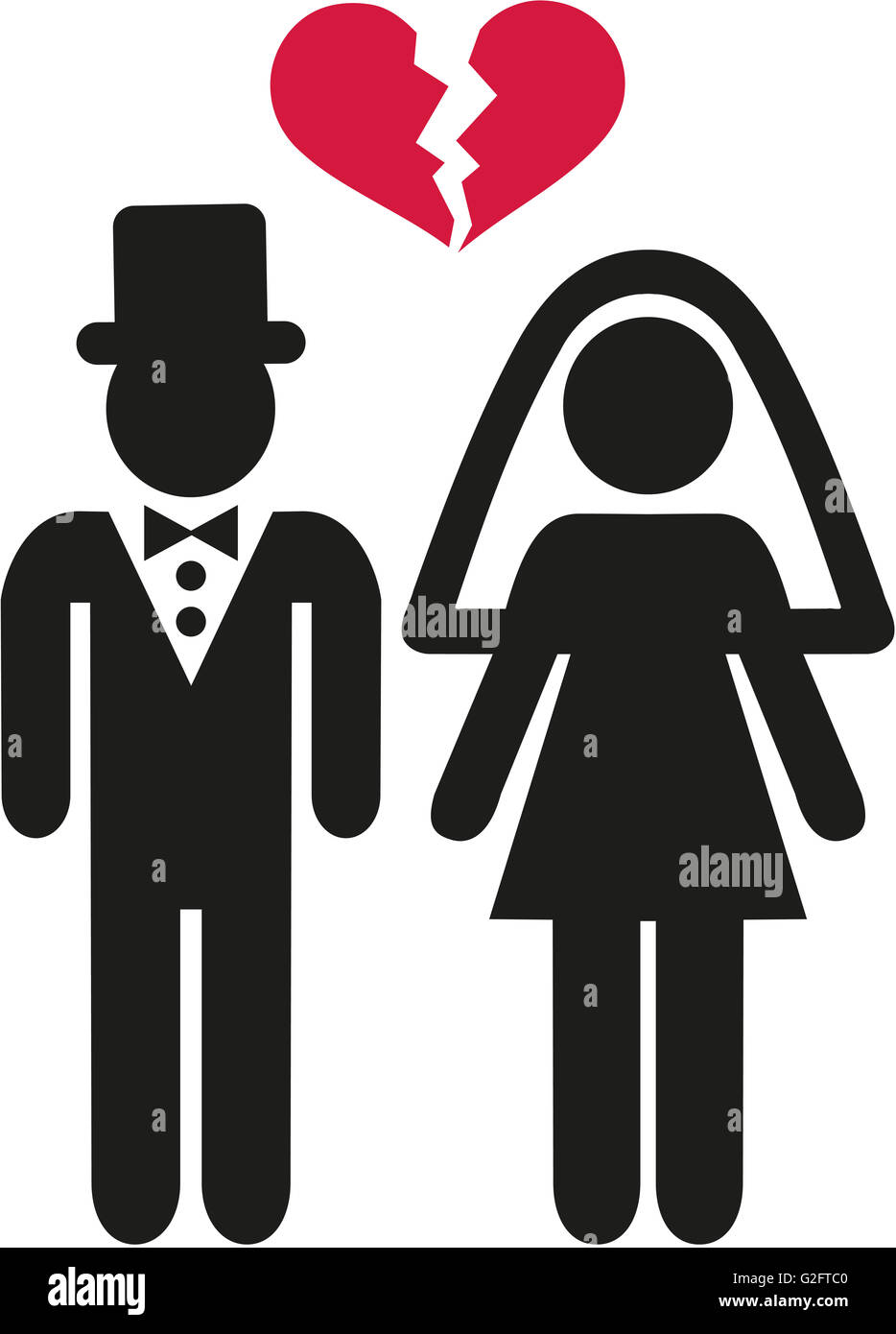 Divorced wedding couple symbol Stock Photo - Alamy