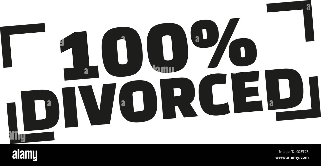 100% Divorced stamp Stock Photo