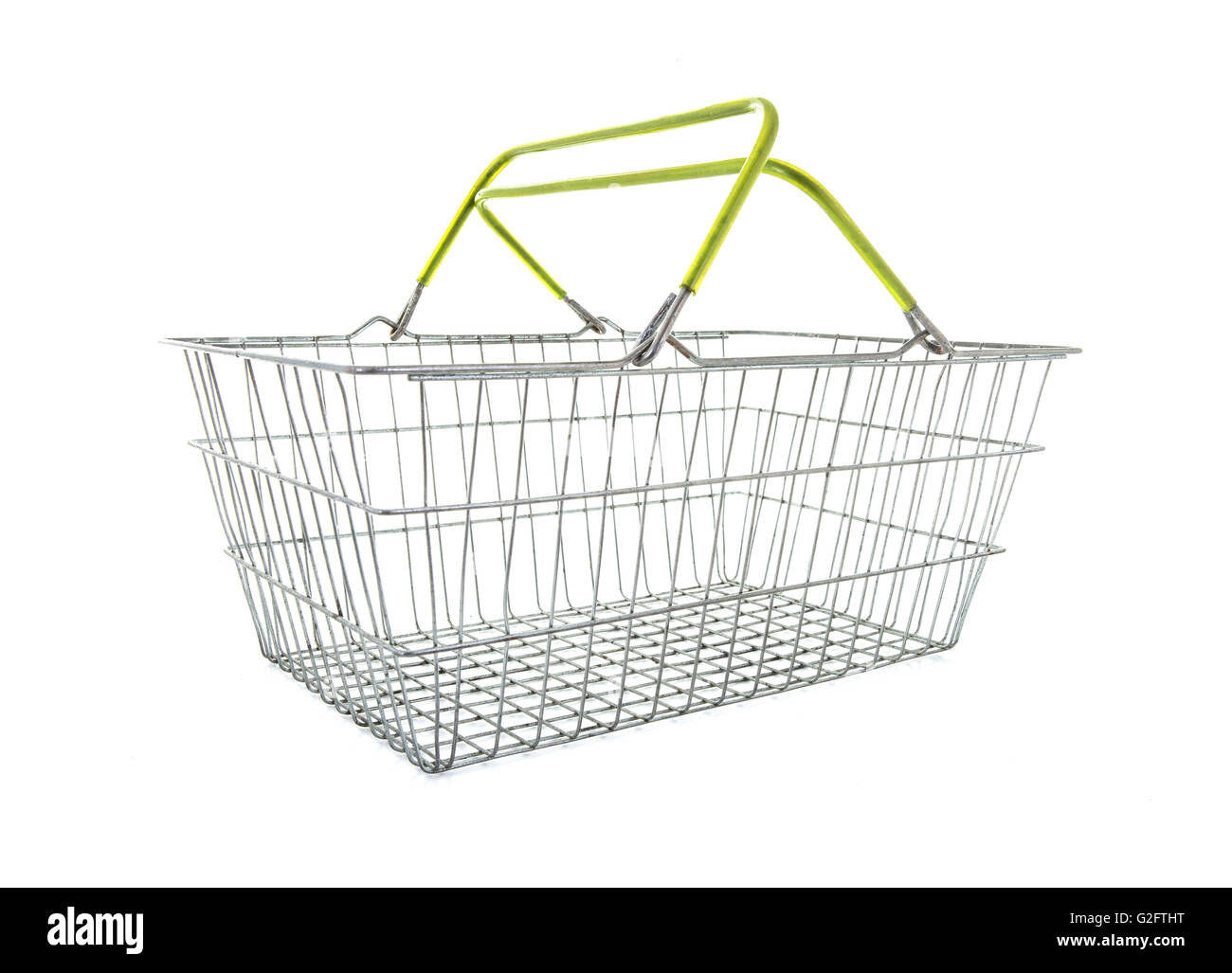 Empty Wire Shopping Basket on a white background Stock Photo Alamy