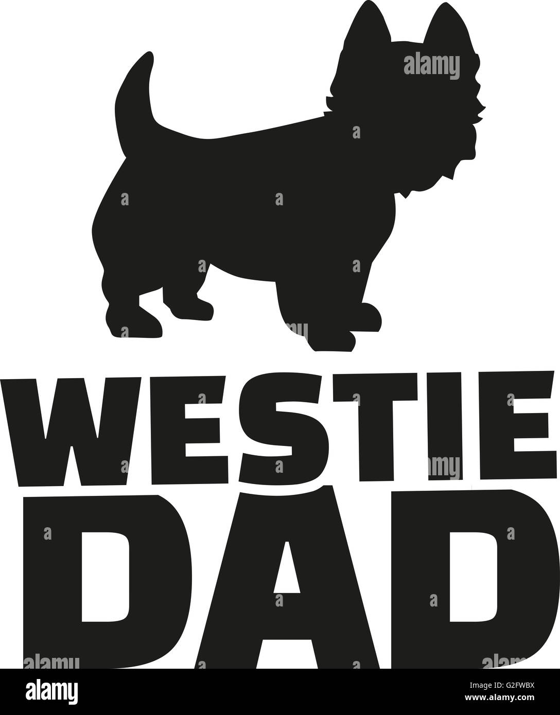 West Highland Terrier dad Stock Photo