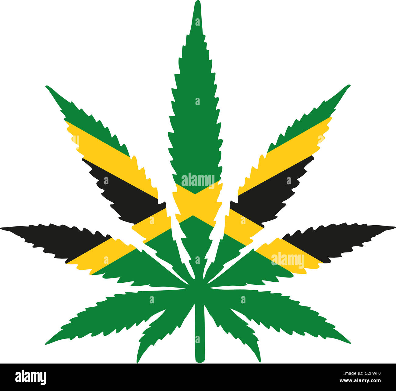 Marijuana leaf with jamaica flag Stock Photo Alamy