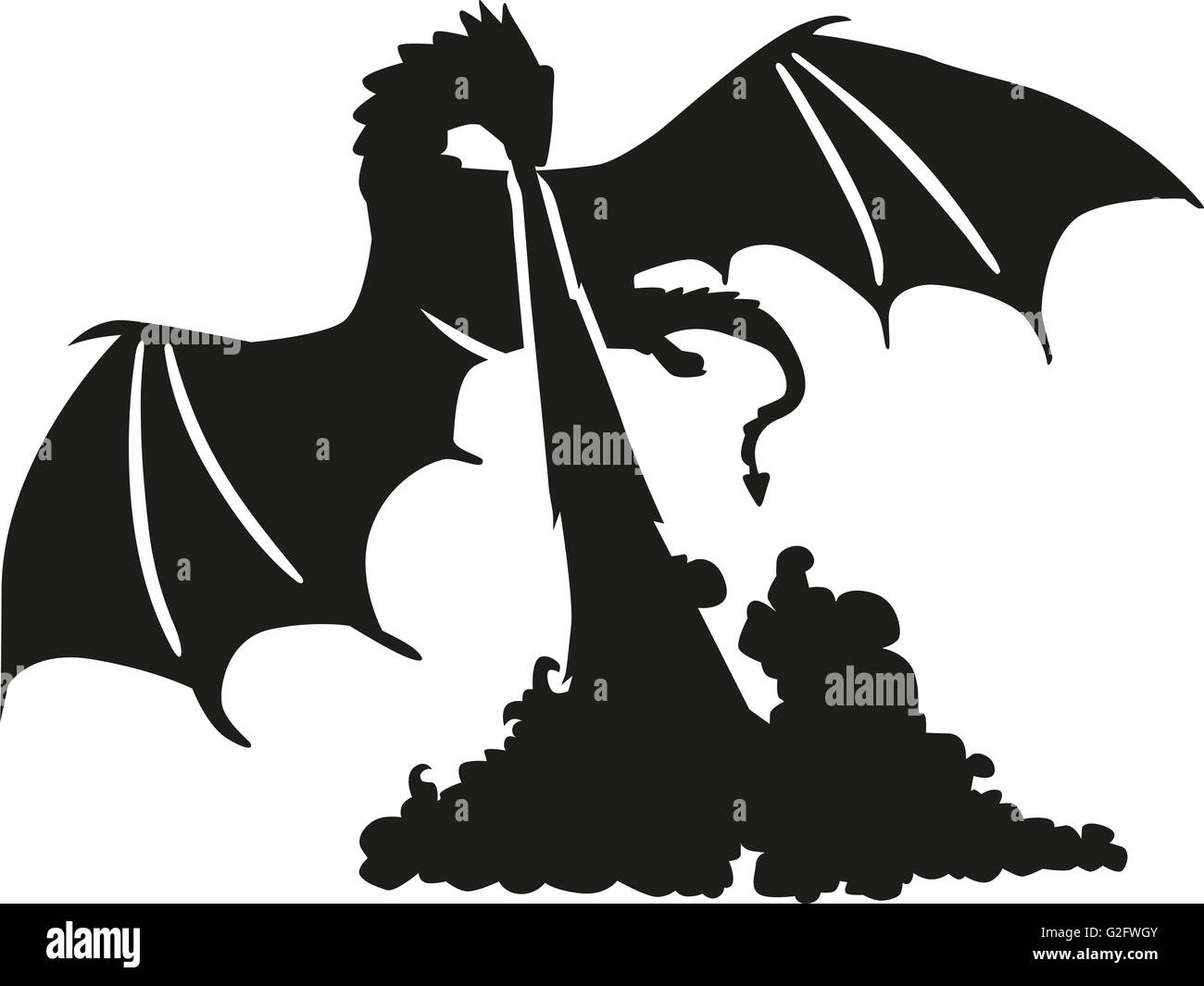 Dragon breathing fire Stock Photo - Alamy