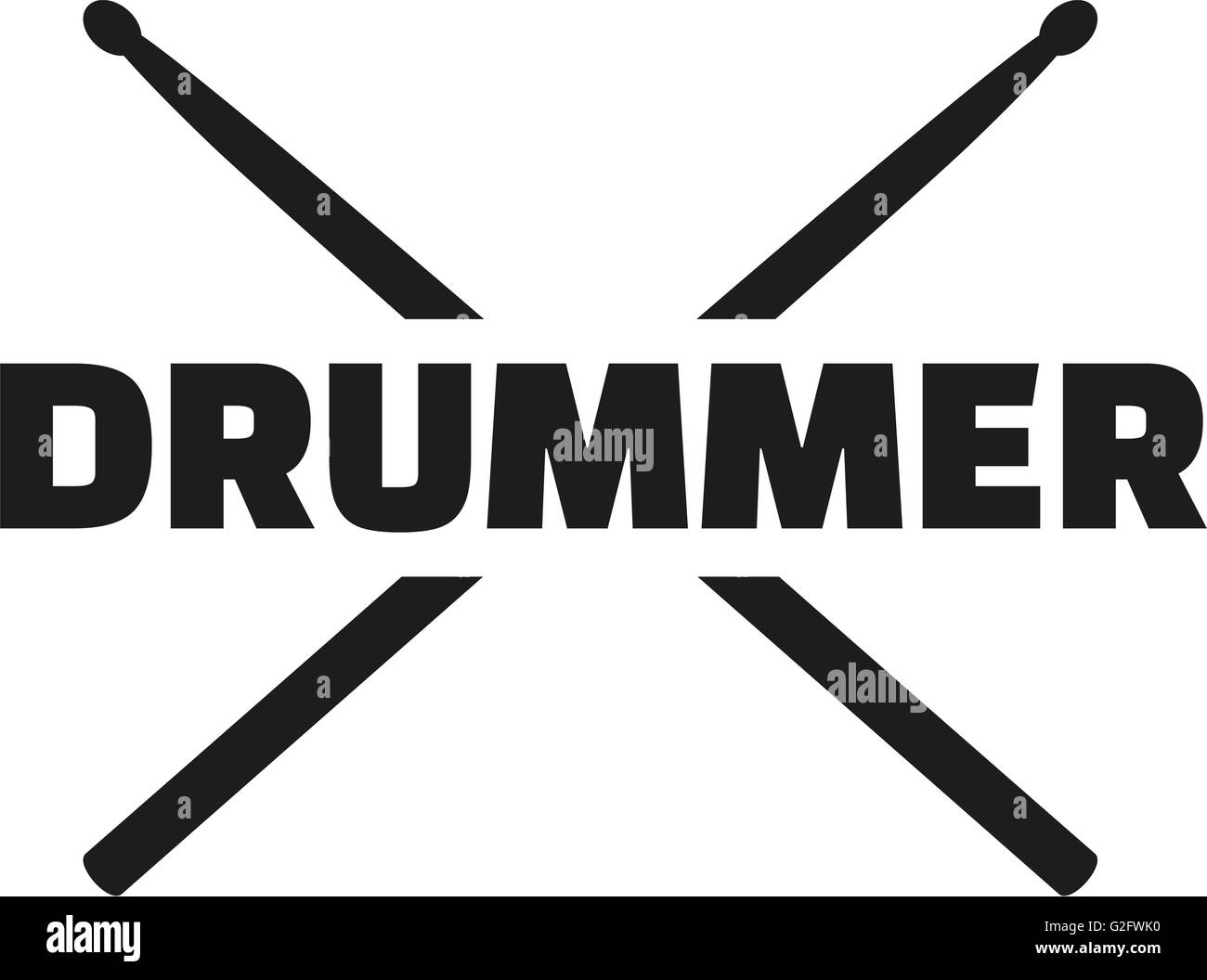 Drum sticks with word drummer Stock Photo Alamy