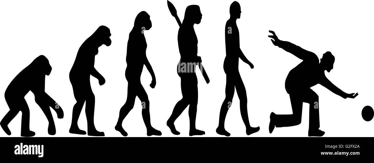 Bowling Player Evolution Stock Photo - Alamy