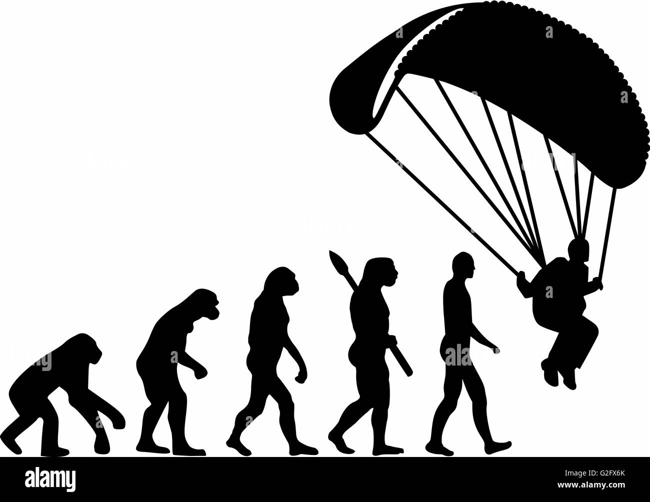 Skydiver Paraglider Evolution Stock Photo Alamy