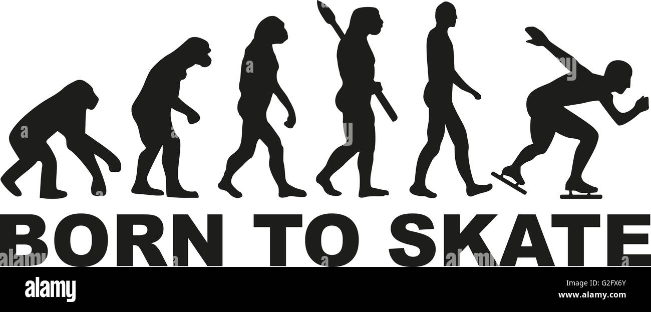 Evolution speed skating born to skate Stock Photo - Alamy