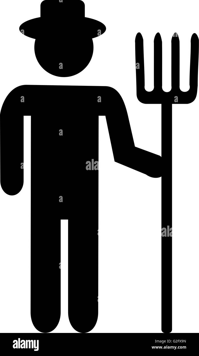 Farming Farmer with Pitchfork Stock Photo Alamy