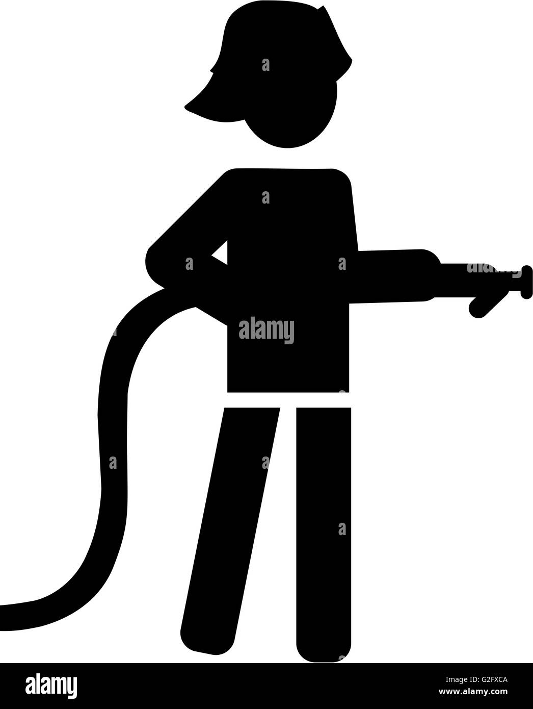 Firefighter Pictogram Stock Photo